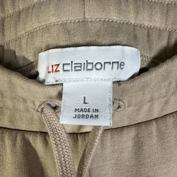 Liz Claiborne Women’s Pants Large Khaki Beige Pullon Straight Leg Casual Comfort - Picture 4 of 6
